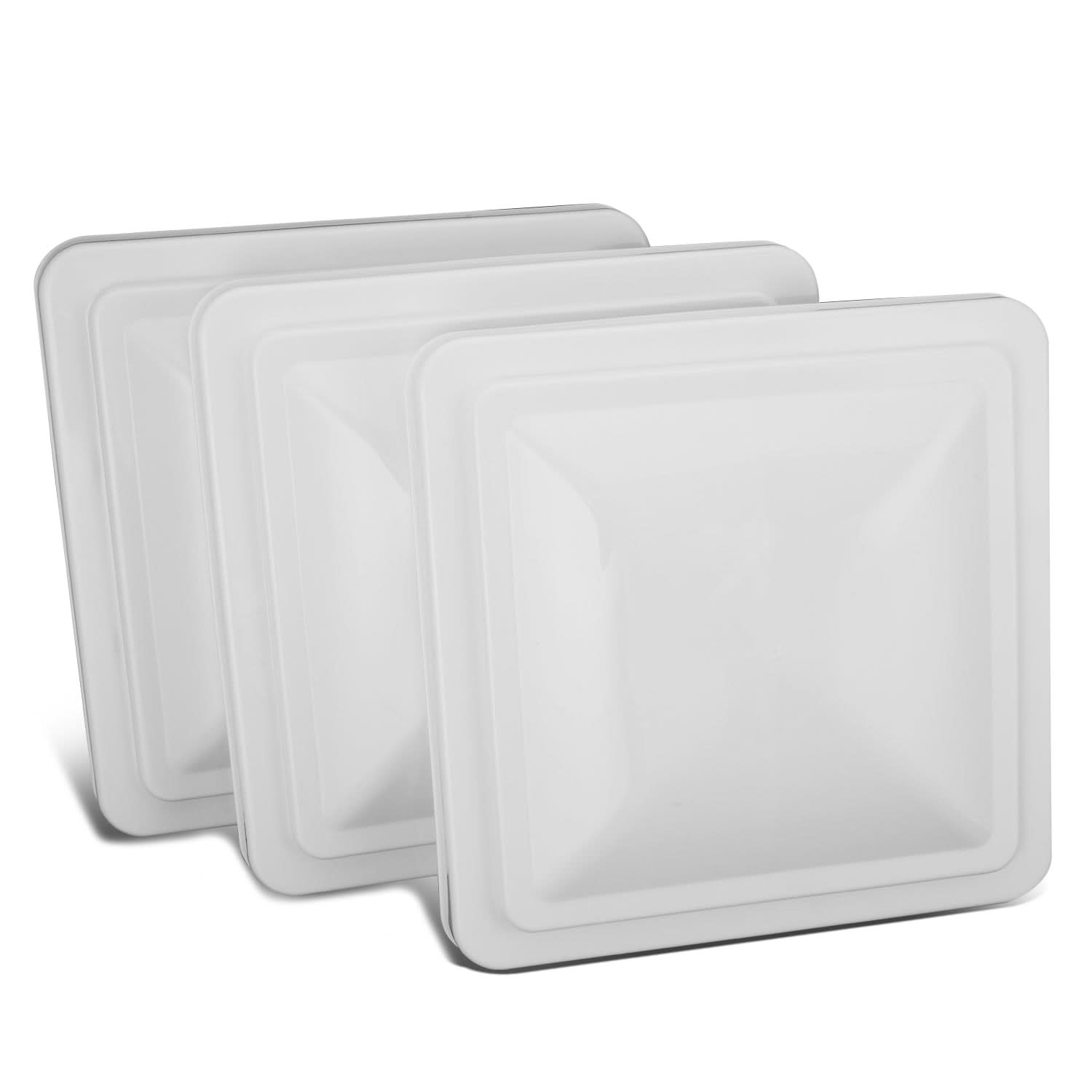 RV Roof Vent 14x14 Overall Dimension Replacement Lid White/Silver