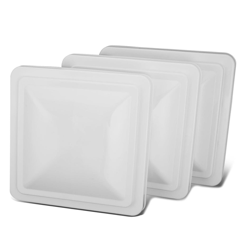 RV Roof Vent 14x14 Overall Dimension Replacement Lid White/Silver