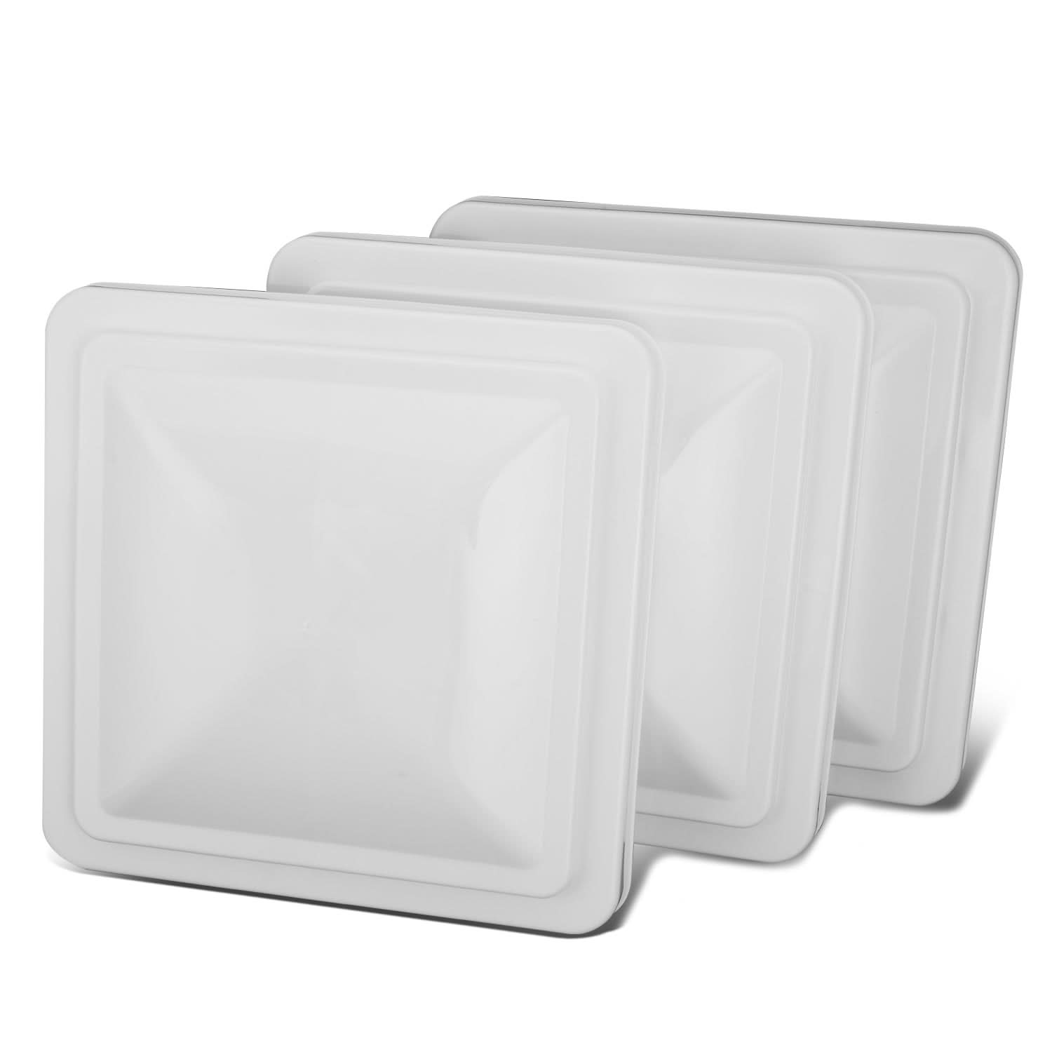 RV Roof Vent 14x14 Overall Dimension Replacement Lid White/Silver