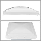 RV Roof Vent 14x14 Overall Dimension Replacement Lid White/Silver