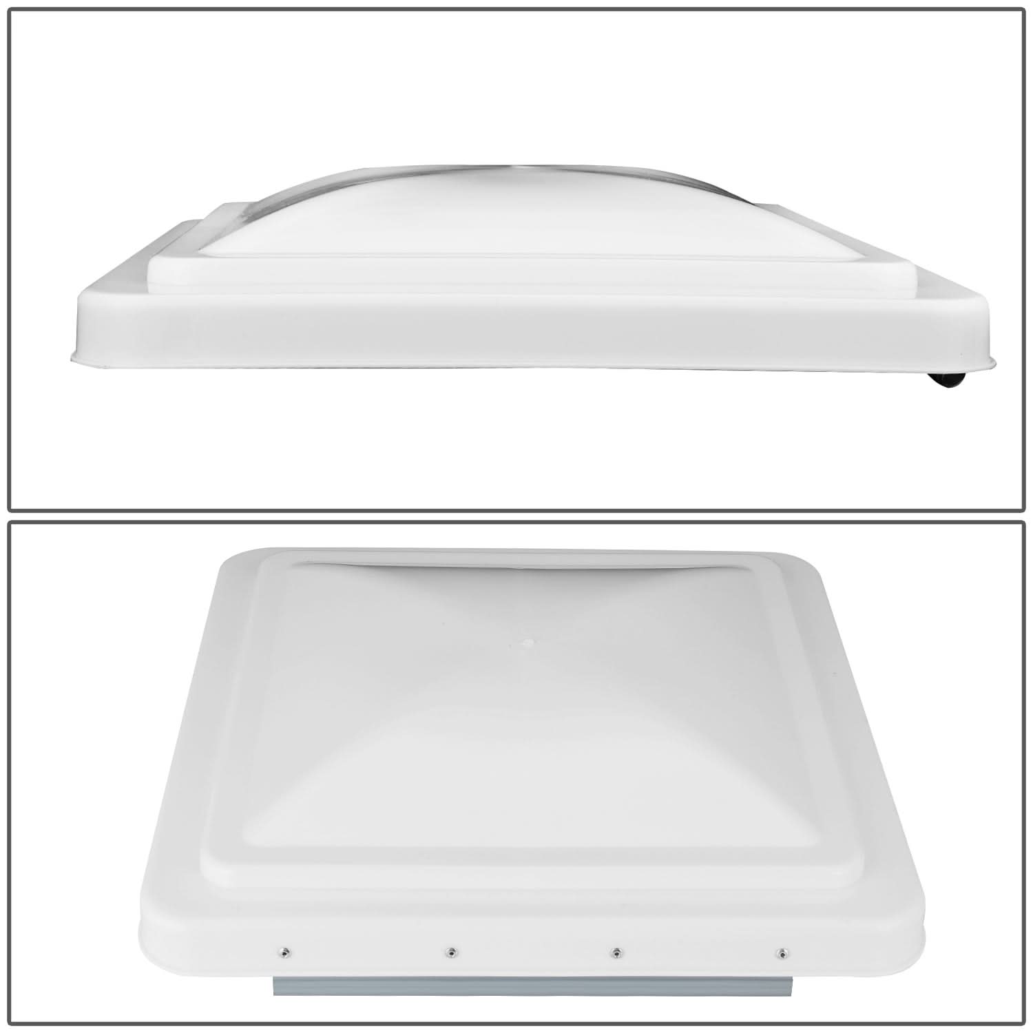 RV Roof Vent 14x14 Overall Dimension Replacement Lid White/Silver