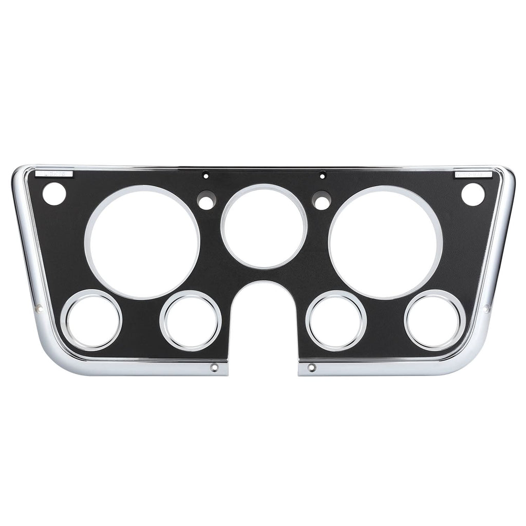 67-72 Chevrolet C10 Truck Dash Bezel 7 Hole Chrome Black Plastic