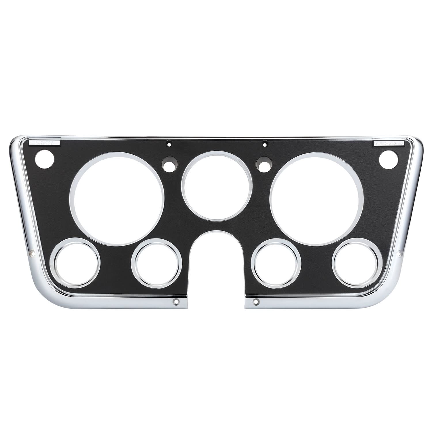 67-72 Chevrolet C10 Truck Dash Bezel 7 Hole Chrome Black Plastic