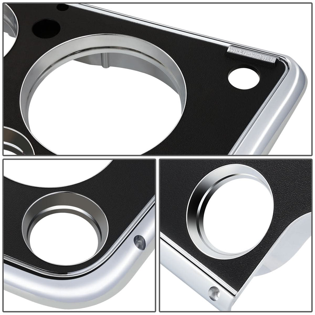 67-72 Chevrolet C10 Truck Dash Bezel 7 Hole Chrome Black Plastic