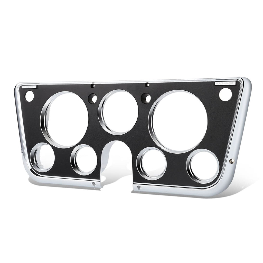 67-72 Chevrolet C10 Truck Dash Bezel 7 Hole Chrome Black Plastic