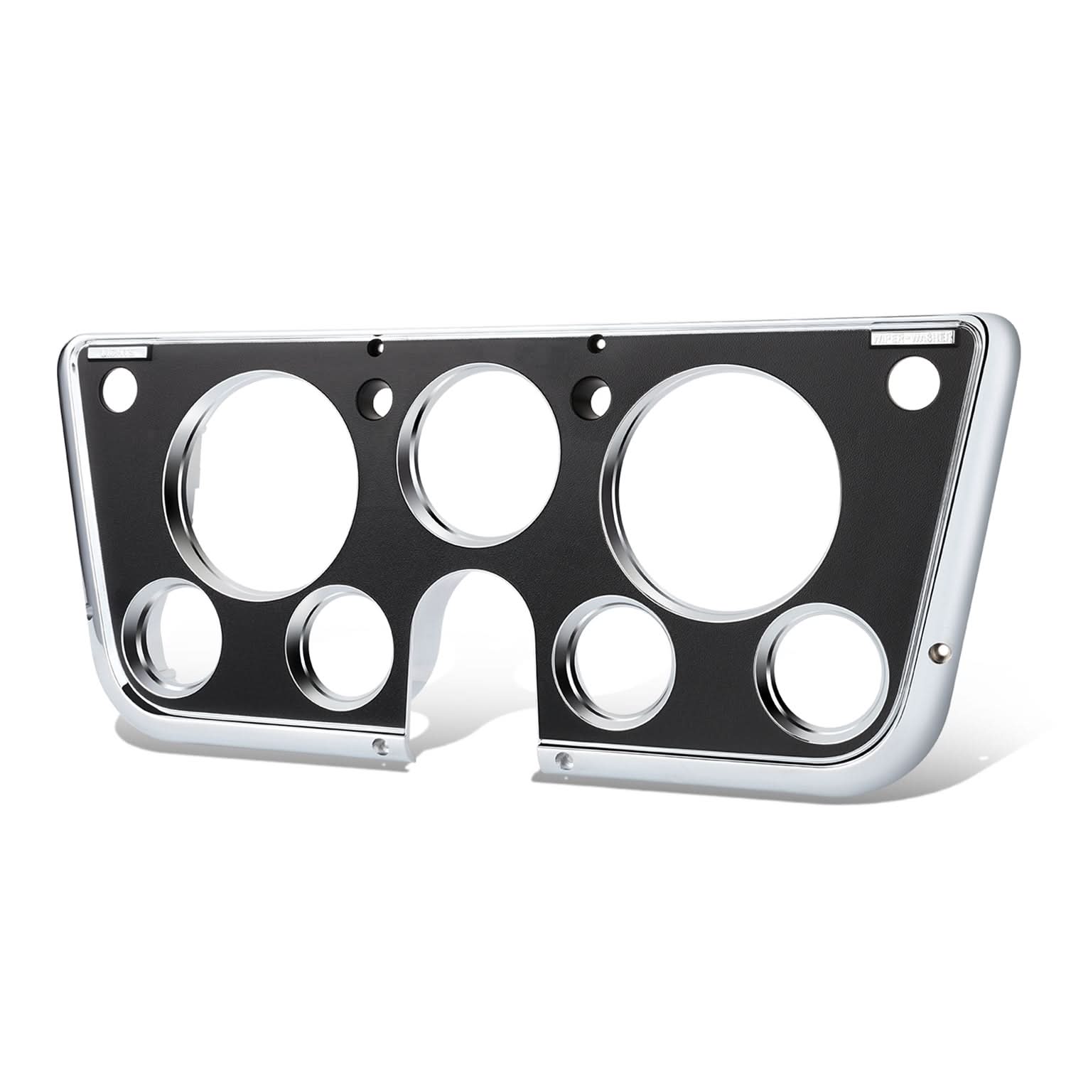 67-72 Chevrolet C10 Truck Dash Bezel 7 Hole Chrome Black Plastic
