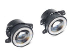 Raxiom 07-18 Jeep Wrangler JK V2 LED Switchback Fog Lights with Amber Turn Signal and Halo Rings