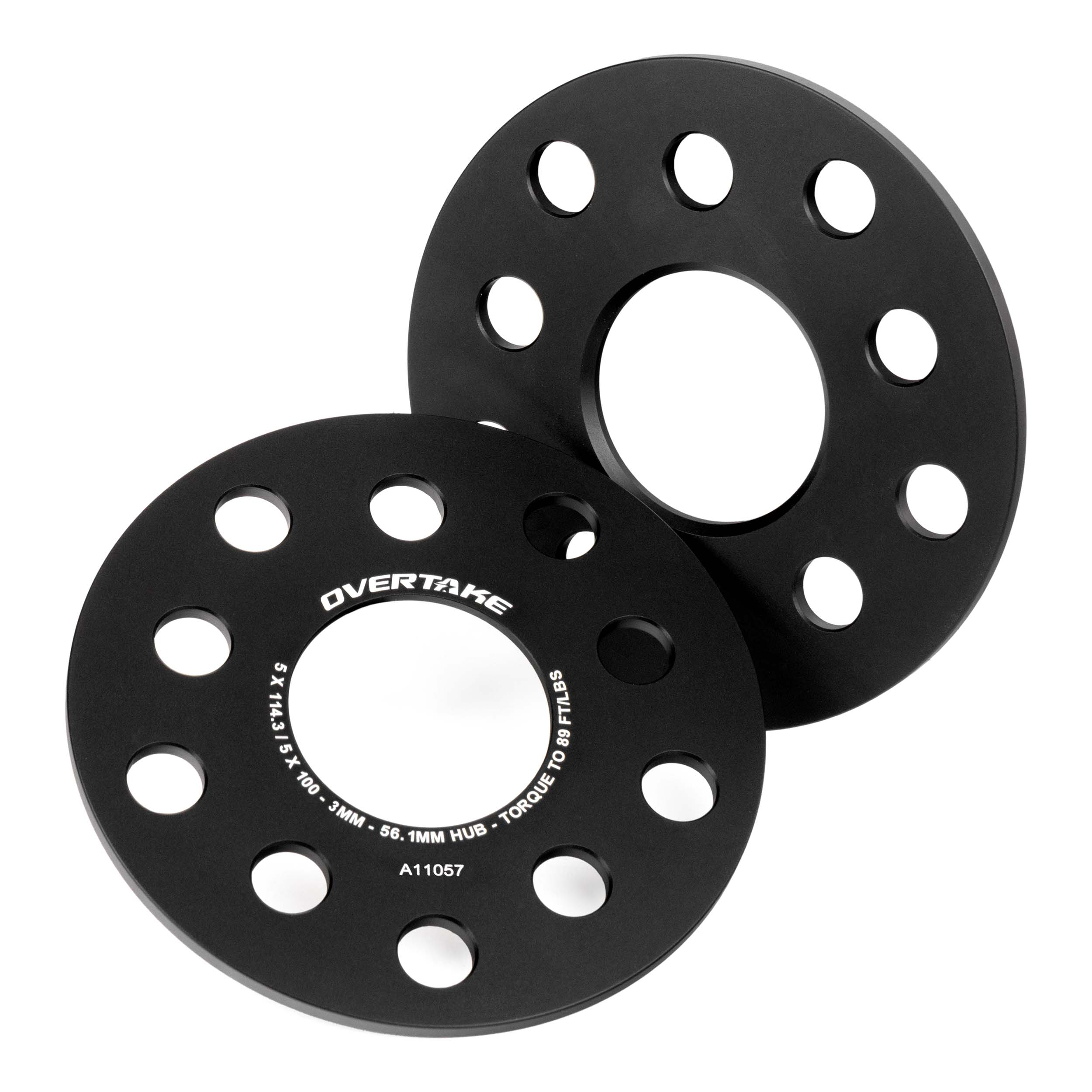OVERTAKE Wheel Spacers - Pair - 3mm 5x114.3 / 5x100 - Subaru 2002-2026 WRX, 2004-2021 STI, and more