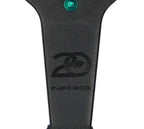 NRG Steering Wheel 1.5in Dish 350mm Black Perforated Leather - Emerald Stitching - Reinforced Spoke
