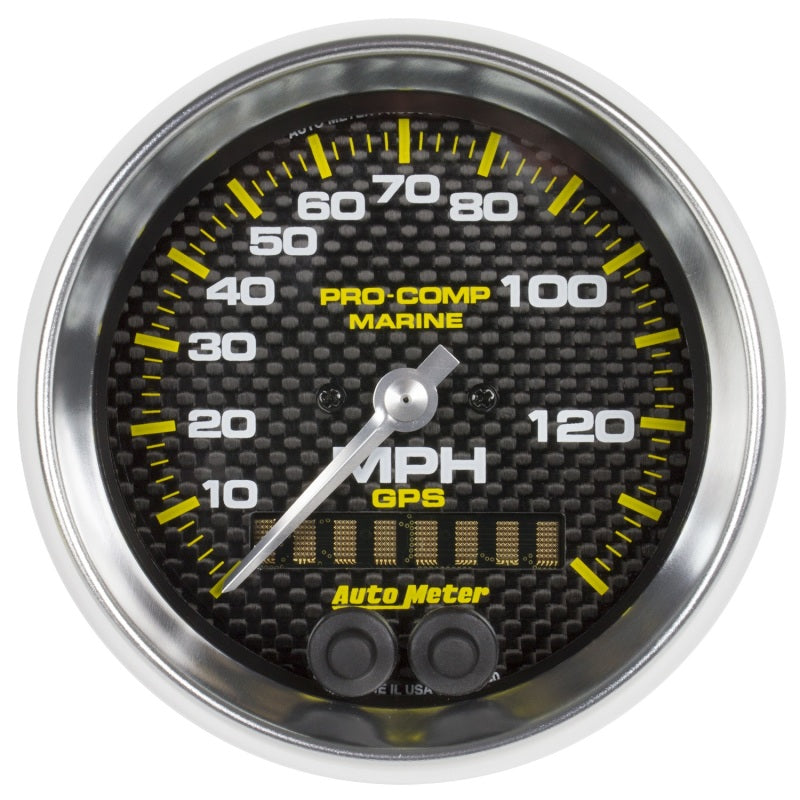 Autometer Gauge GPS Speedometer 3-3/8in 140 MPH Marine Carbon Fiber Gauge