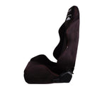 NRG Sport Seats (Pair) Type-R Suede w/NRG Logo - Black w/Red Stitching