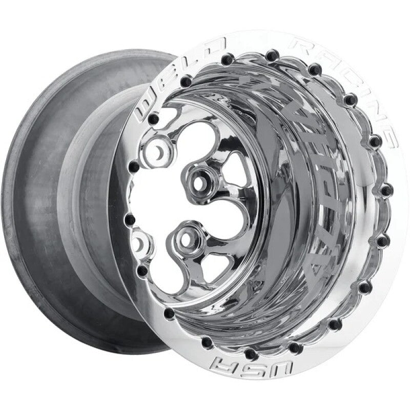 Weld Alpha-1 15x12 / 5x4.75 BP / 4in. BS Polished Wheel - Polished Double Beadlock MT