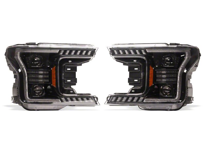 Raxiom 18-20 Ford F-150 LED Halo Surround Headlights with White DRL- Black Housing- Clear Lens