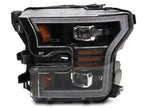 Raxiom 15-17 Ford F-150 LED Projector Headlights with LED Amber DRL- Black Housing- Clear Lens