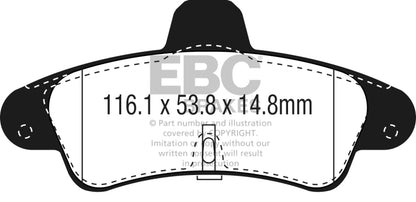 EBC 2001-2003 Mercury Cougar 2.0L Ultimax2 Rear Brake Pads