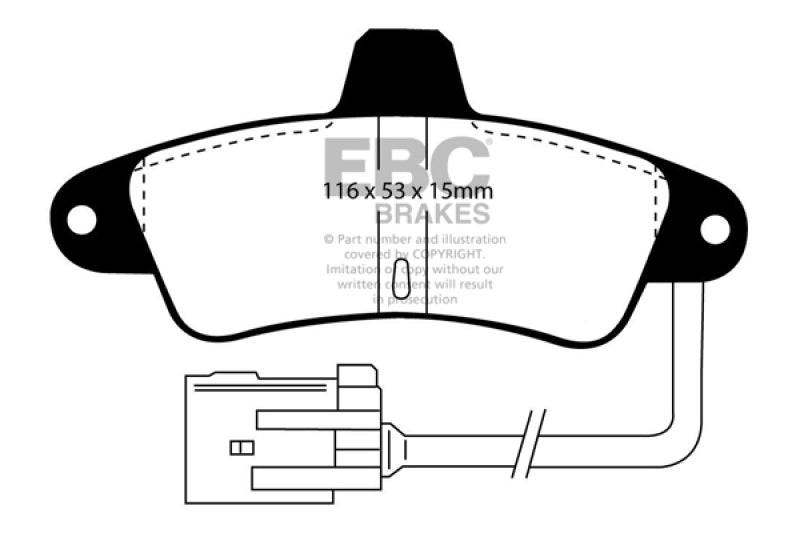 EBC 95-00 Ford Contour 2.0 Ultimax2 Rear Brake Pads