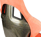 NRG FRP Bucket Seat ULTRA Edition W/ Grey Pearlized Back / Peach Microfiber Material - Large