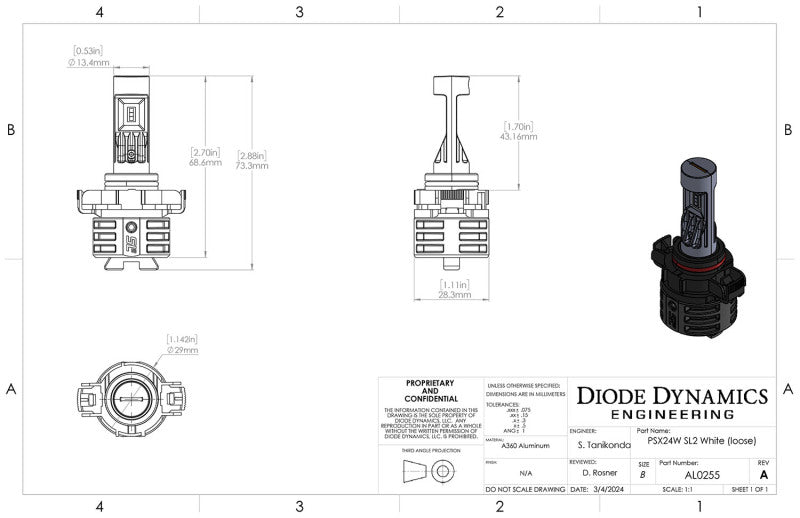 Diode Dynamics 5202/PSX24W White SL2 LED Bulbs (pair)