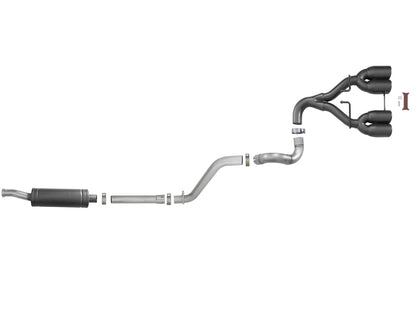 aFe Rebel Series 2.5in 304 SS Cat-Back Exhaust w/ Black Tip 18-20 Jeep Wrangler (JL)