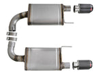 aFe MACH Force Xp SS Axle Back Exhaust System w/ Carbon Fiber Tips 15-17 Ford Mustang GT V8-5.0L