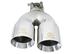 aFe Takeda 2.5in 304 Stainless Steel Clamp-on Exhaust Tip Drivers Side 2.5in Inlet 4inDual- Polished