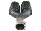 aFe Takeda 2.5in 304 Stainless Steel Clamp-on Exhaust Tip Passenger Side 2.5in Inlet 4inDual-Carbon