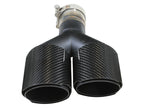 aFe Takeda 2.5in 304 Stainless Steel Clamp-on Exhaust Tip Passenger Side 2.5in Inlet 4inDual-Carbon