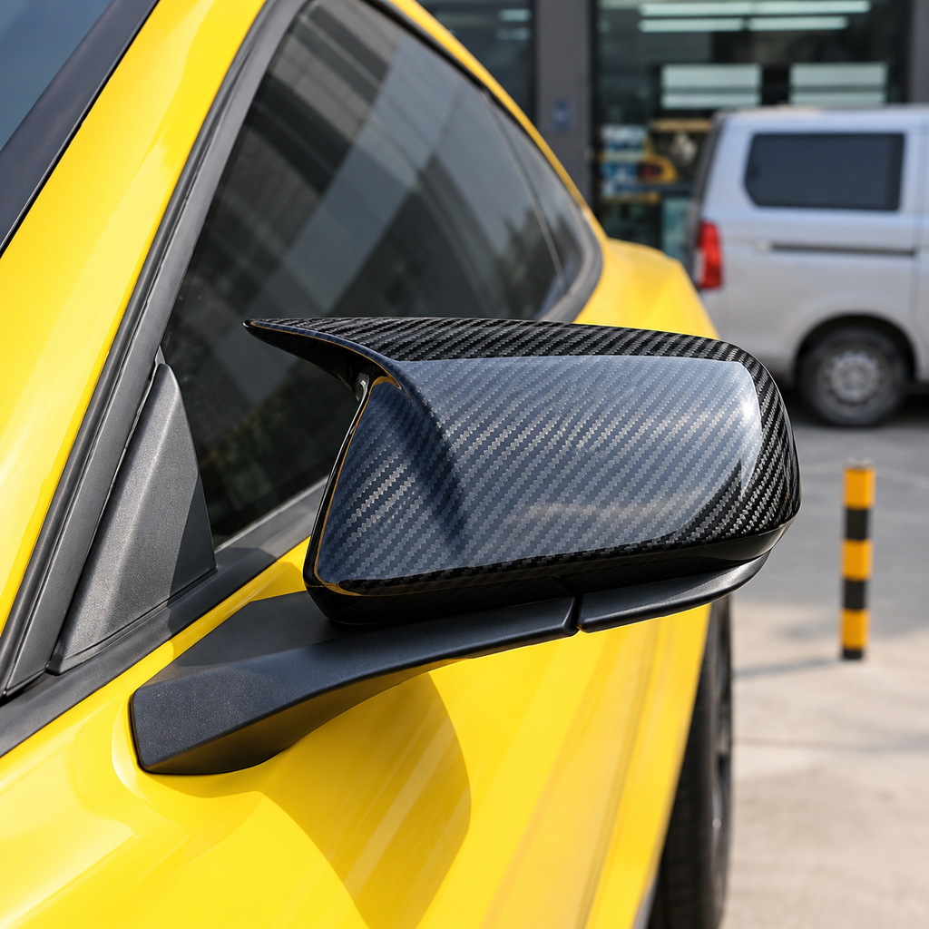 M Style Carbon Fiber Mirror Caps for Ford Mustang by Stratec Systems