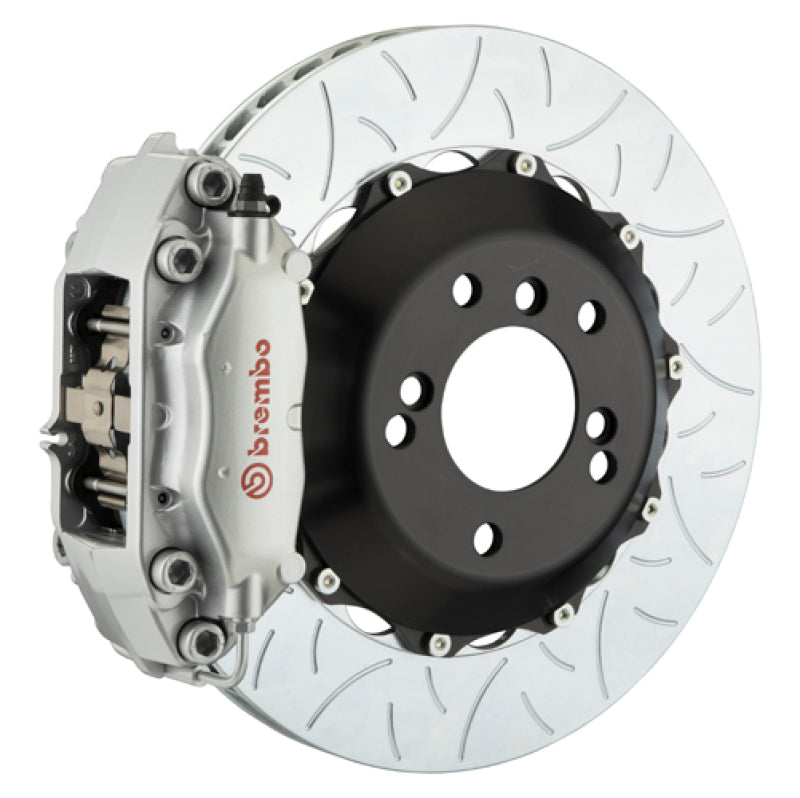 Brembo 08-14 C63 (Excl. Black Series) Rear GT BBK 4 Pist Cast 345x28 2pc Rotor Slotted Type3-Silver