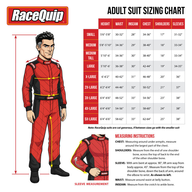 RaceQuip Black SFI-1 1-L Suit - Small