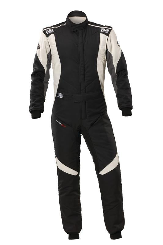 OMP FIRST EVO OVERALL my2025 FIA 8856-2018/SFI NAVY BLUE / CYAN SZ 60