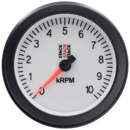 Autometer Stack Sport 88mm 0-10K RPM Tachometer - White