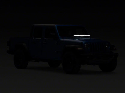 Raxiom 18-23 Jeep Wrangler JL Axial Series 30-In Single Row LED Light Bar w/ Hood Mounting Brackets