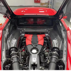Dry Carbon Fiber Engine Bay Compartment for Ferrari F8 by Stratec Systems