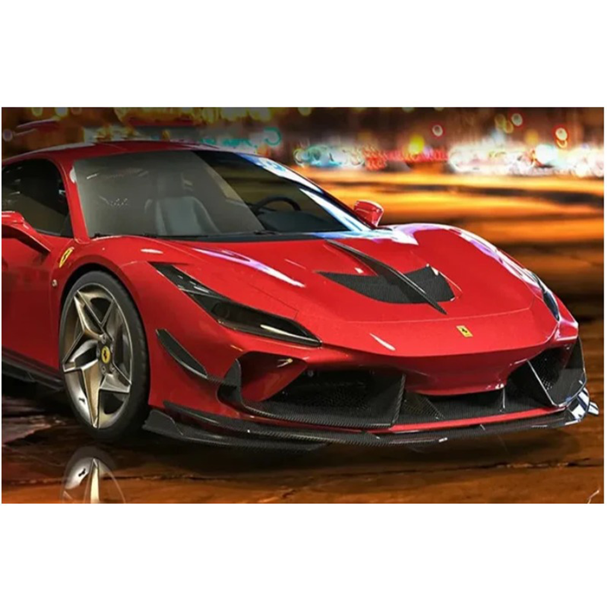 Carbon Fiber Engine Hood Bonnet Trim for Ferrari F8 Tributo Spider by Stratec Systems