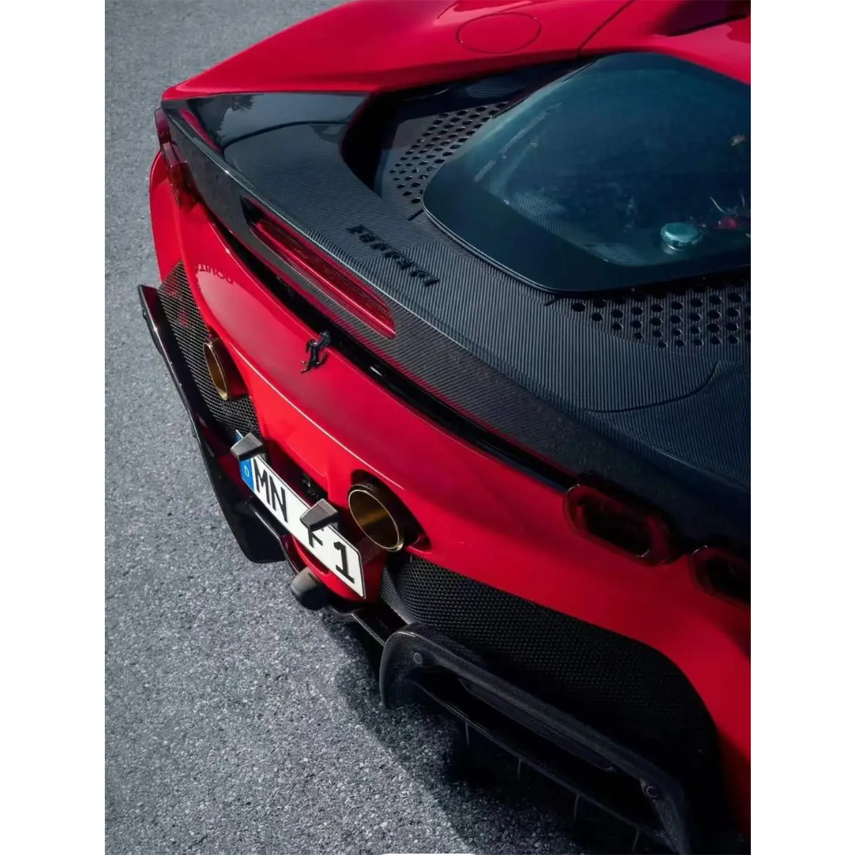 Carbon Fiber Rear Spoiler for Ferrari SF90 by Stratec Systems
