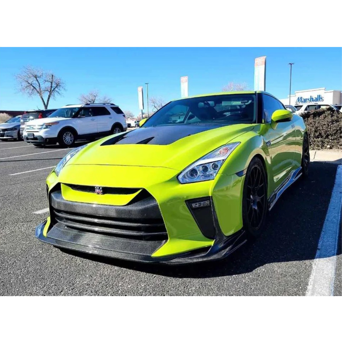 Carbon Fiber Front Bumper with Lip for Nissan GT R R35 by Stratec Systems