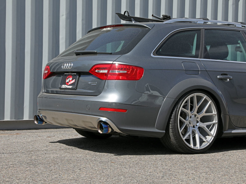 aFe MACH Force-Xp 13-16 Audi Allroad L4 SS Axle-Back Exhaust w/ Blue Flame Tips