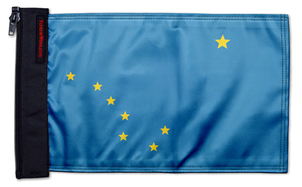 State Flag Alaska 12"x18" Forever Wave Flag for Golf Carts