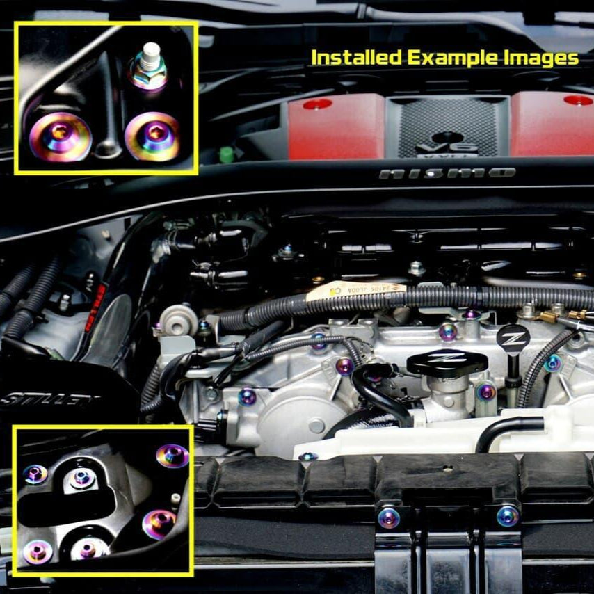 ZSPEC M8-1.25x35mm Dress Up Bolt® Fastener, Angled Head, Titanium Grade-5, Per Each