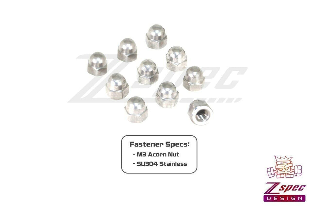 ZSPEC M3-0.5 Stainless Acorn Nuts, Stainless SUS304, 10-Pack
