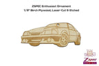 ZSPEC Laser-Engraved Birch Ornament, Style: Ford Mustang Fox-Body, ~5-inch Wide