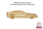 ZSPEC Laser-Engraved Birch Ornament, Style: Corvette C7, ~5-inch Wide