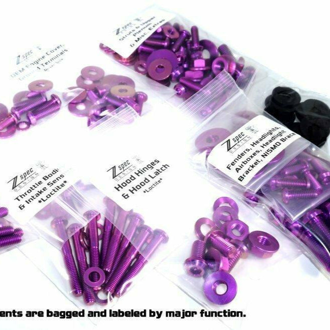 ZSPEC "Stage 2" Dress Up Bolts®/Fastener Kit for '03-'08 Nissan 350z DE & HR, Titanium