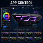 RGB DRL LED Headlight Set for Ford Mustang by Stratec Systems