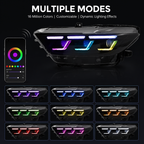 RGB DRL LED Headlight Set for Ford Mustang by Stratec Systems