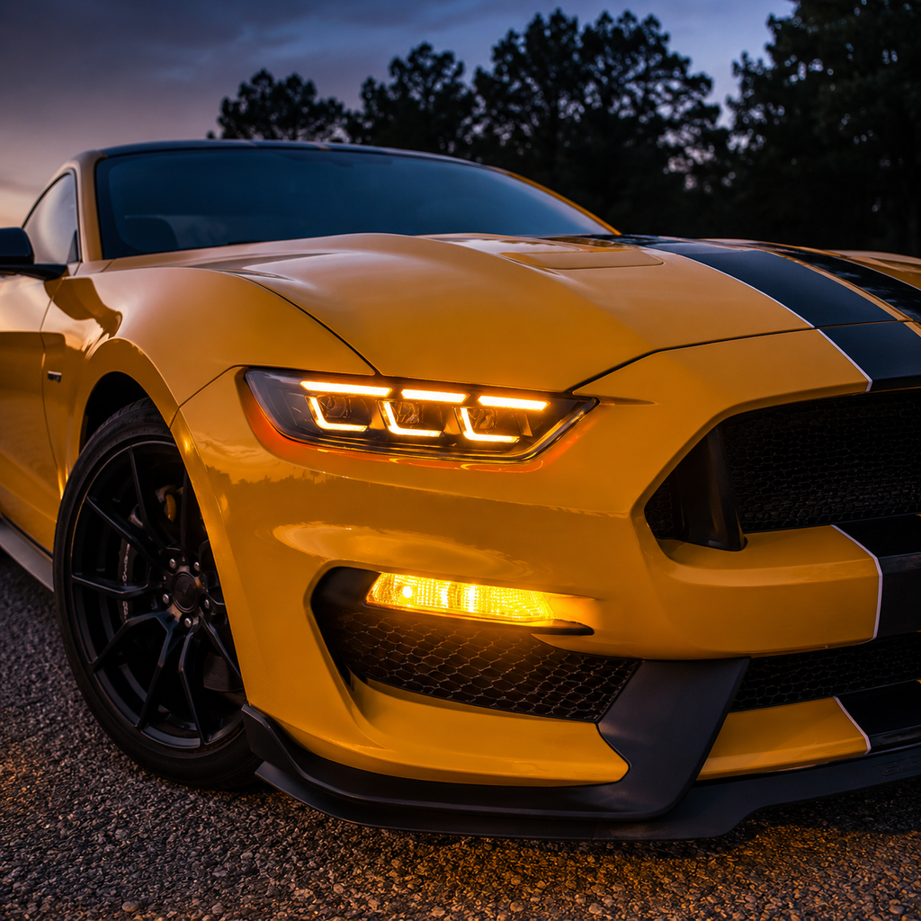RGB DRL LED Headlight Set for Ford Mustang by Stratec Systems