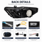 RGB DRL LED Headlight Set for Ford Mustang by Stratec Systems