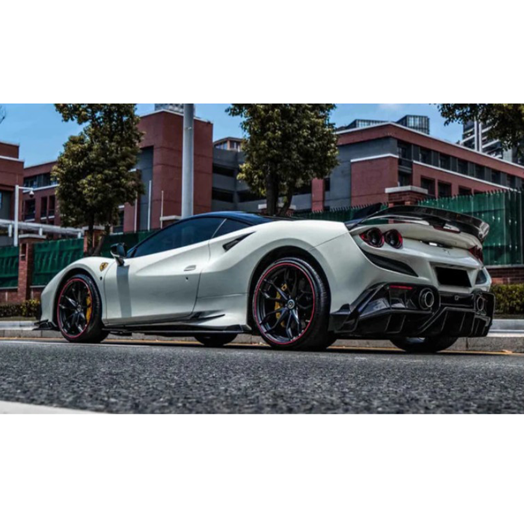 Prepreg Carbon Fiber Rear Corner Splitter Canards for Ferrari F8 by Stratec Systems