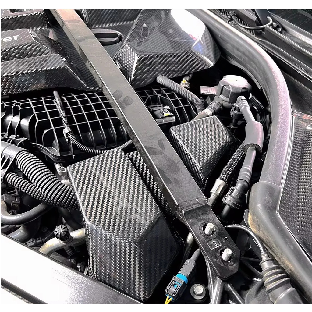 Dry Carbon Fiber Full Engine Bay Cover Kit for BMW G80 M3 G82 M4 - Bull Boost Performance